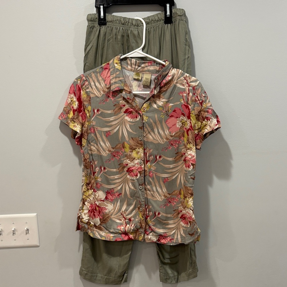 Islander Pink and Green Tropical Shirt outfit